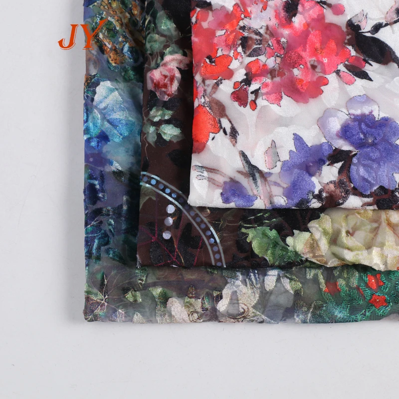 A0592 HOT SALE DIGITAL PRINT VELVET FABRIC DRESS SOFT HAND FEELING