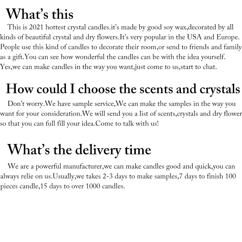
Luxury Home Decoration Scented Soy Wax Candle Infused Crystal Stone Gemstones and Dry Flowers 