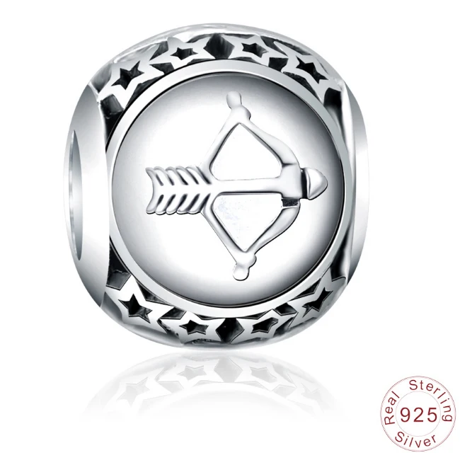 Custom 925 sterling silver zodiac charms bracelet charms for jewelry making