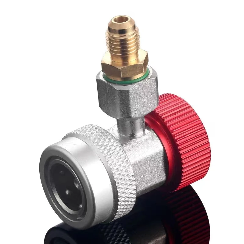 R1234YF H/L Auto Car Quick Coupler Connector Adapters for Land Rover Jaguars AC Refrigerant - Adjustable Manifold Gauge Set