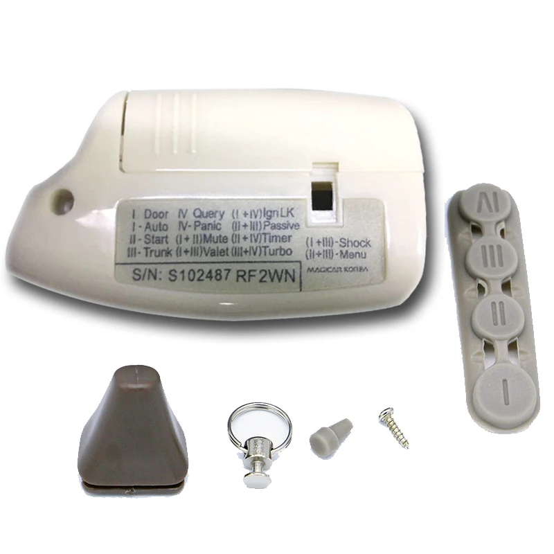 White No sher-khan Case Keychain for Russian 5 2-Way Car Alarm LCD Remote Controller M5 M902F/M903F Key casing