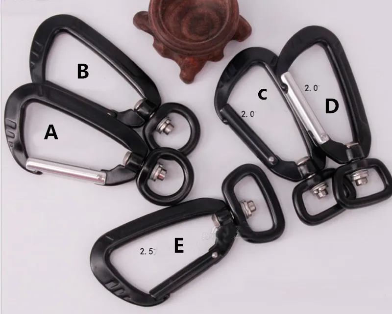 HXY custom no moq swivel carabiner 7075 aerial high quality black dog leash carabiner hook for gift