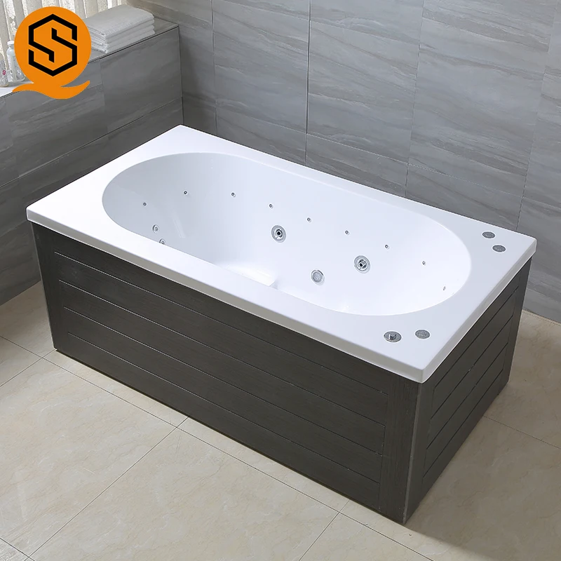 New Modern Design Black Wooden Whirlpools Massage Acrylic Bathtub