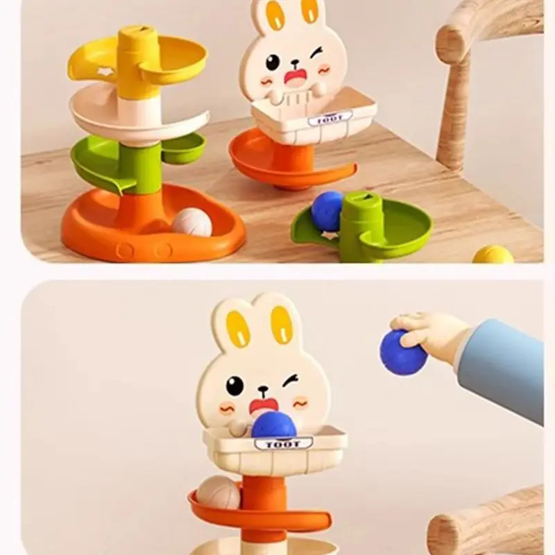 Ball Drop Toys for Toddler 1-3 Montessori Stacking Tower Toy Baby Development Games Educational Learning Activity Birthday Gift