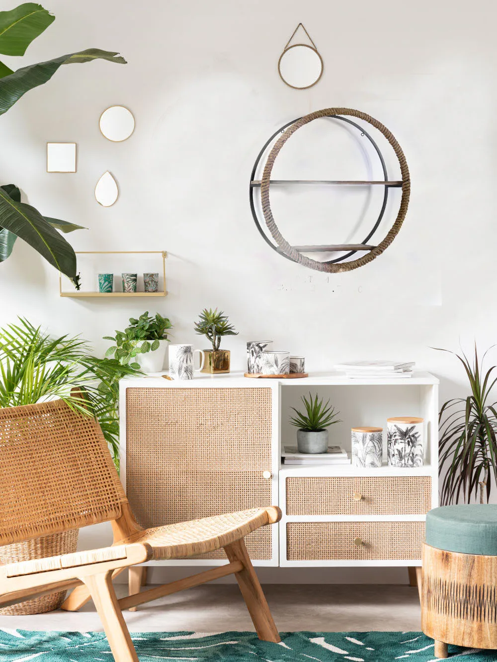 Wholesale Rope & MDF Material Decorative Wall  Shelf For Living Room Furniture