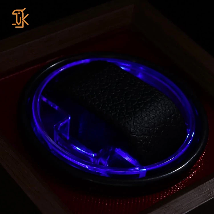 SANYIN Custom Super Quiet Mechanical Watch Winder Wood Box Automatic Luxury Design With Led Light Single Watch Winder