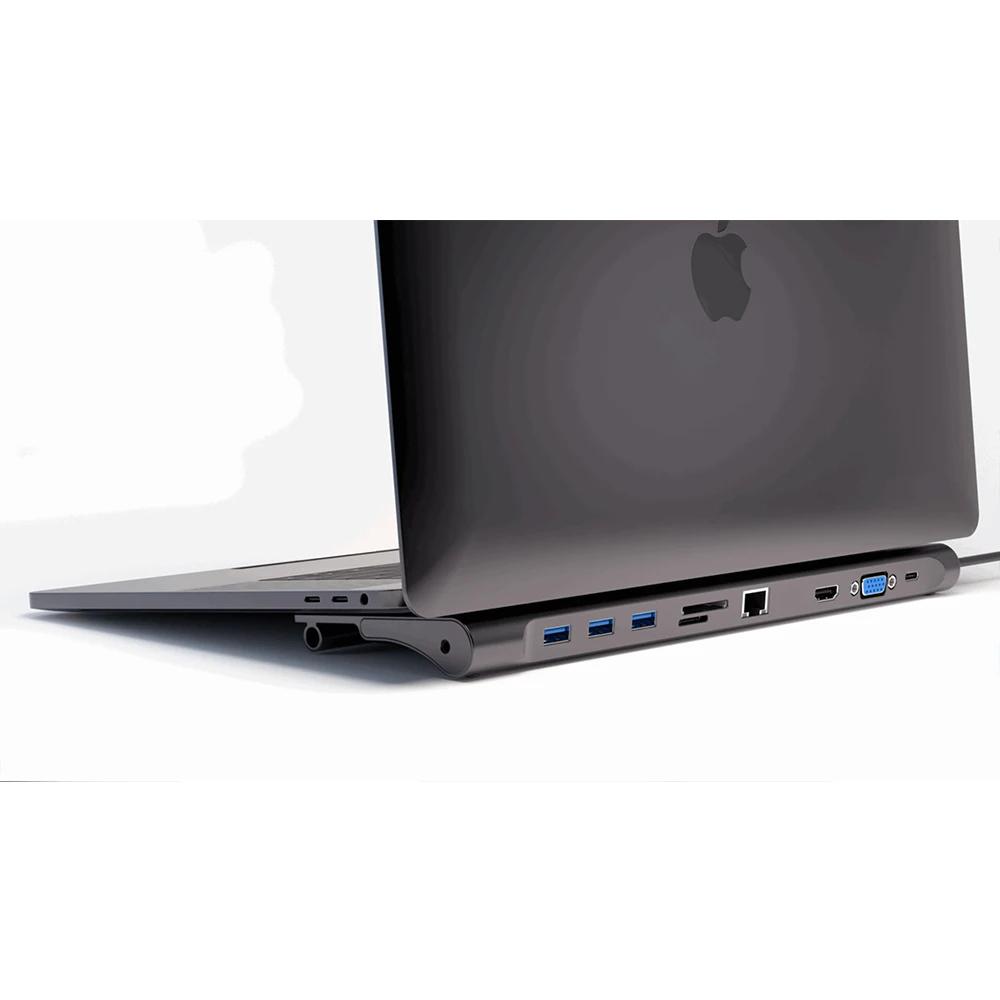 10 In 1 Multifunction USB C HUB To HDMI VGA USB 3.0 RJ45 Audio PD 100W Adapter For MacBook Laptop Type C HUB Docking Station