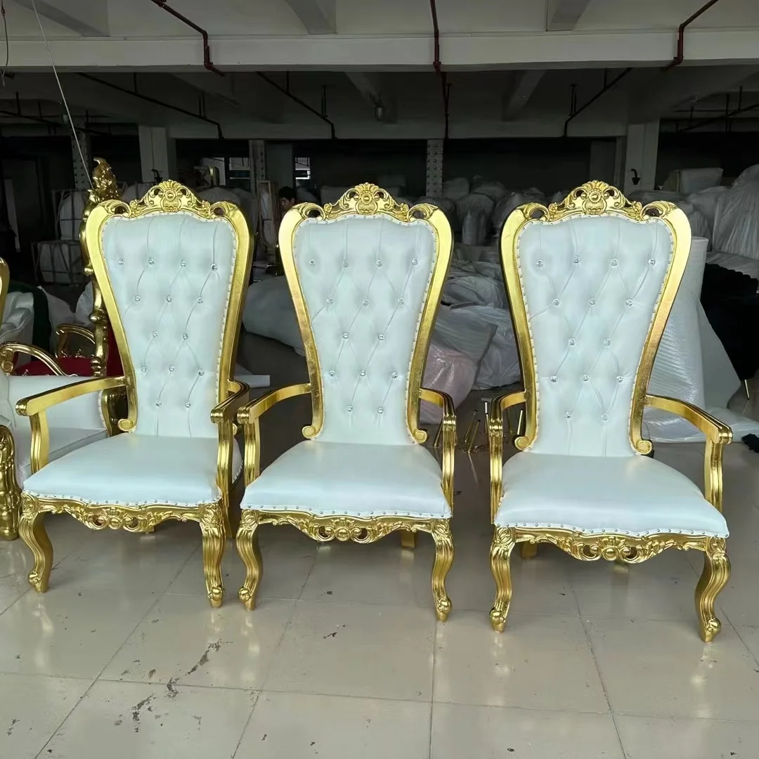 Luxury royal wedding event bride and groom king chair with armrest