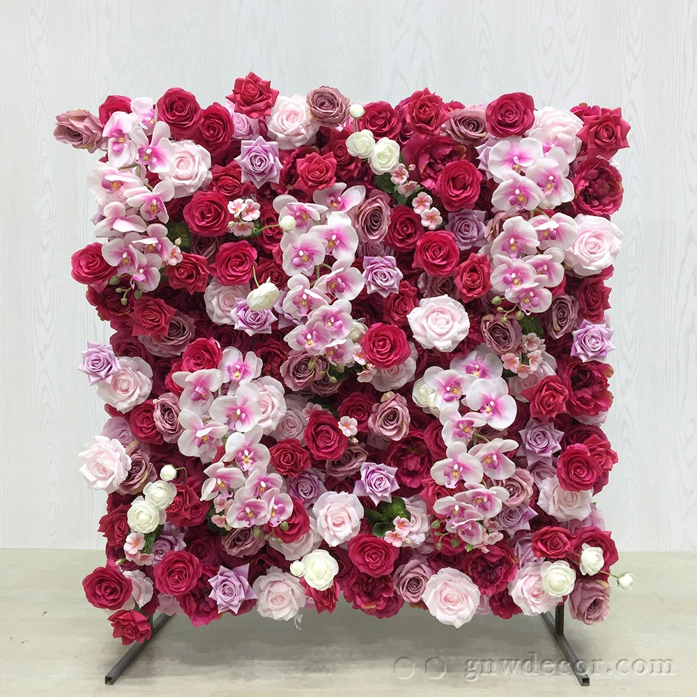 GNW 2023 new pink rose flower backdrop wedding party background flower decoration