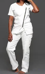 Top Quality Nurses Medical Uniforms Breathable Stretchable Zip Scrubs Suit Uniforms Women Scrubs Set Nursing Hospital Uniform