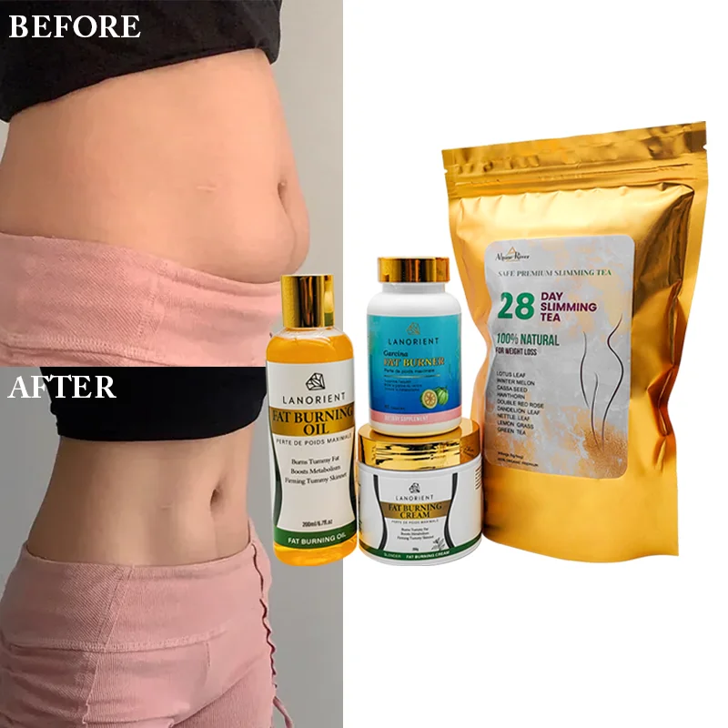 Private Label Natural Organic Body Weight Loss Belly Fat Burner Shaping Cellulite Burning Sweat Slimming Cream Set For Women