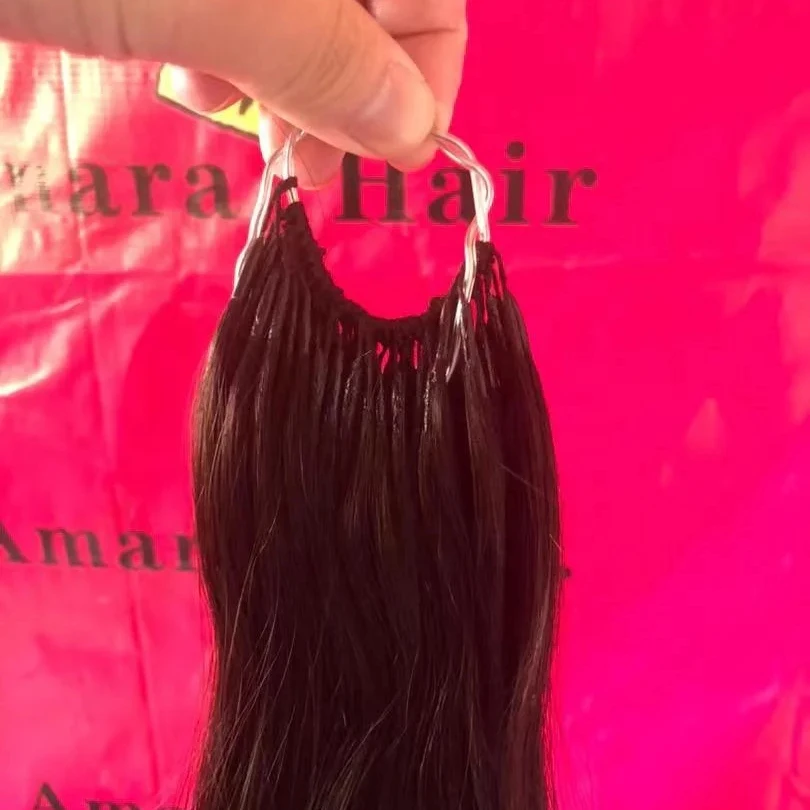 Amara factory Cotton Thread hair extension Russia virgin Brazilian human hair crochet cotton thread hair extensions fast ship