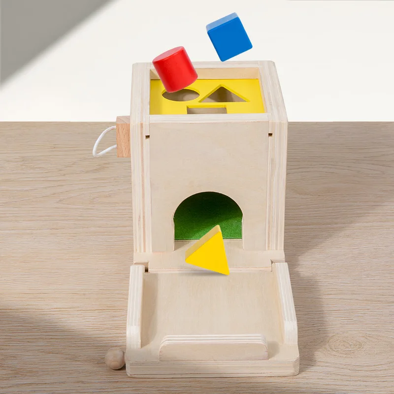 Wooden toys 5 in 1 Early education shape classification games Multifunction stick pull radish coin box Smart box Wooden toys
