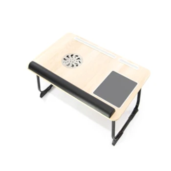Hot selling convenient mdf portable folding laptop table wood folding computer desk on the bed