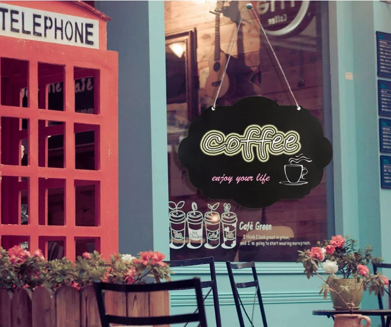 Double-sided lanyard wooden small blackboard home decoration message simple listing small fresh fashion crafts