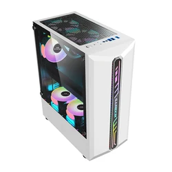 SNOWMAN Custom Logo Pc Gaming Case Quality Factory Led Rgb Gaming Pc Computer Tower Case With Tempered Glass