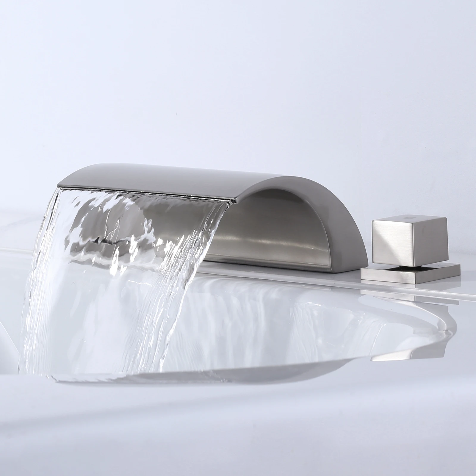 Faucet Manufacturer Supply Bath&Shower Faucet 2 Handles Widespread Bathtub Waterfall Faucet,Tub Filler for Hotel Bathroom