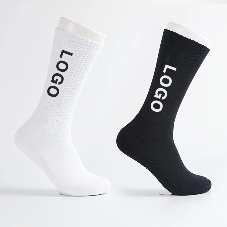 Wholesale OEM Custom logo  BCI Cotton Personalized  Running Men Athletic white Socks Basketball Sport Socks for men