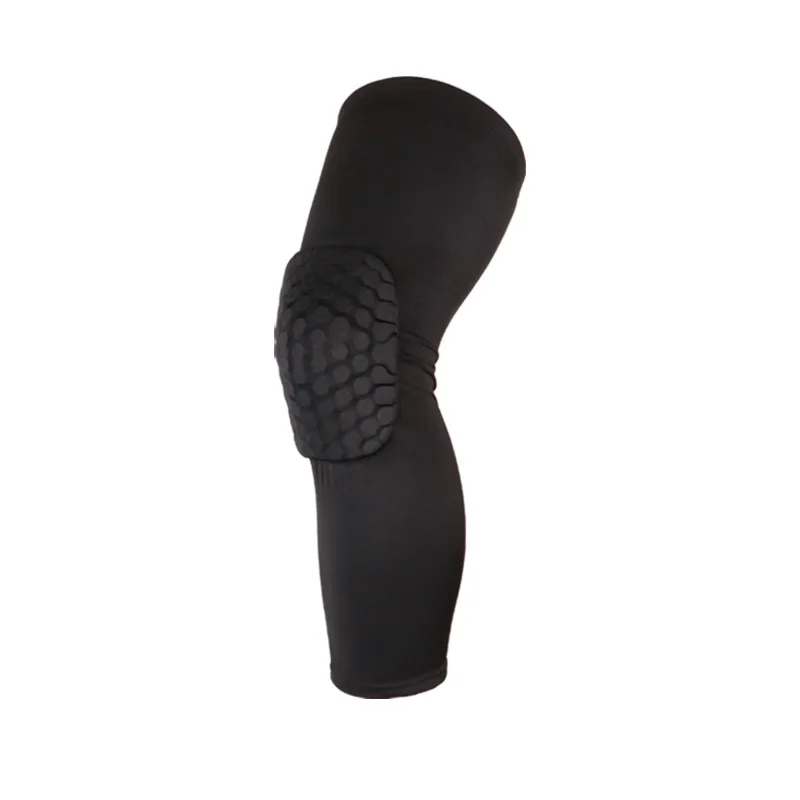 Basketball honeycomb knee and leg guards sports anti-collision high elasticity polyester extended  protective gear