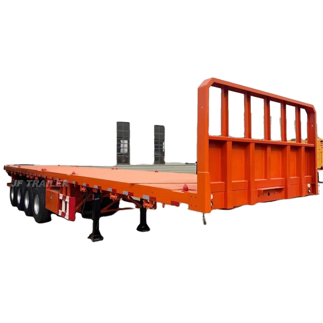 Container Transport New 40 ft 80 ton 4 axle Flatbed Container Semi Trailer for sale