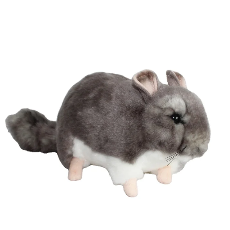 Realistic looking stuffed wild animals plush toy Chinchilla