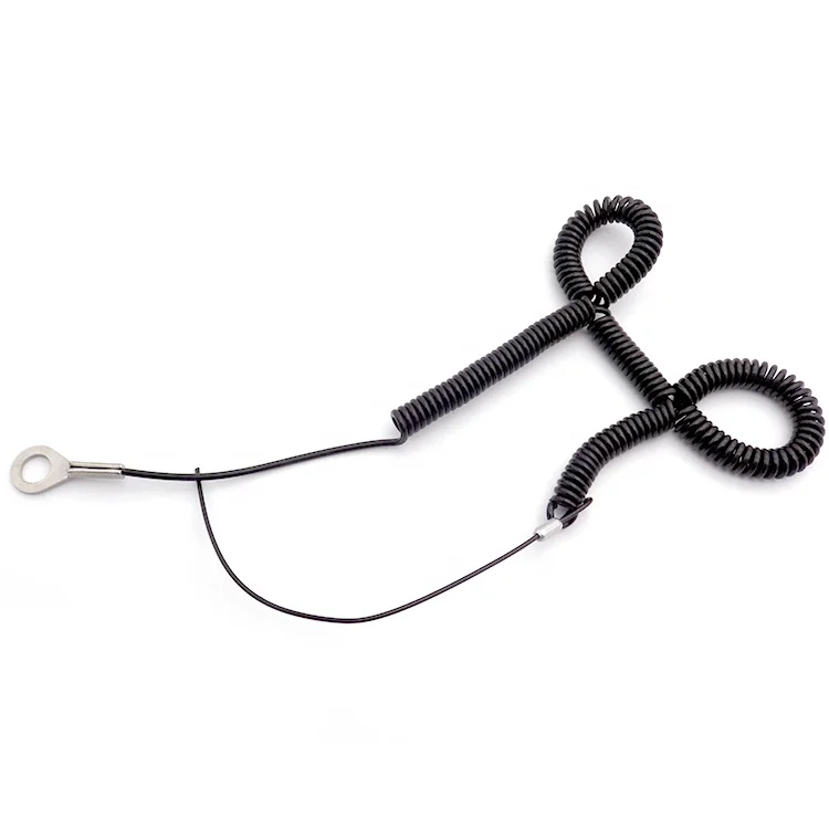 Heavy Duty elastic coil lanyard Fishing Safety Rope Extension Cord Tether for