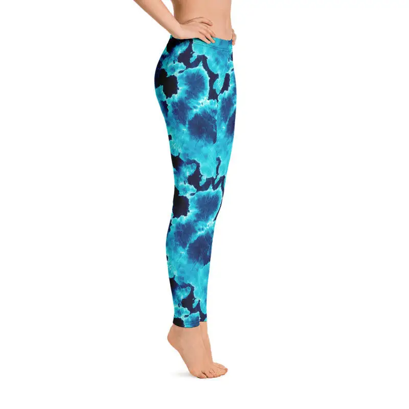 OEM Custom Super Soft Seamed Women Tight Leggings Double Brushed Tie Dye Leggings