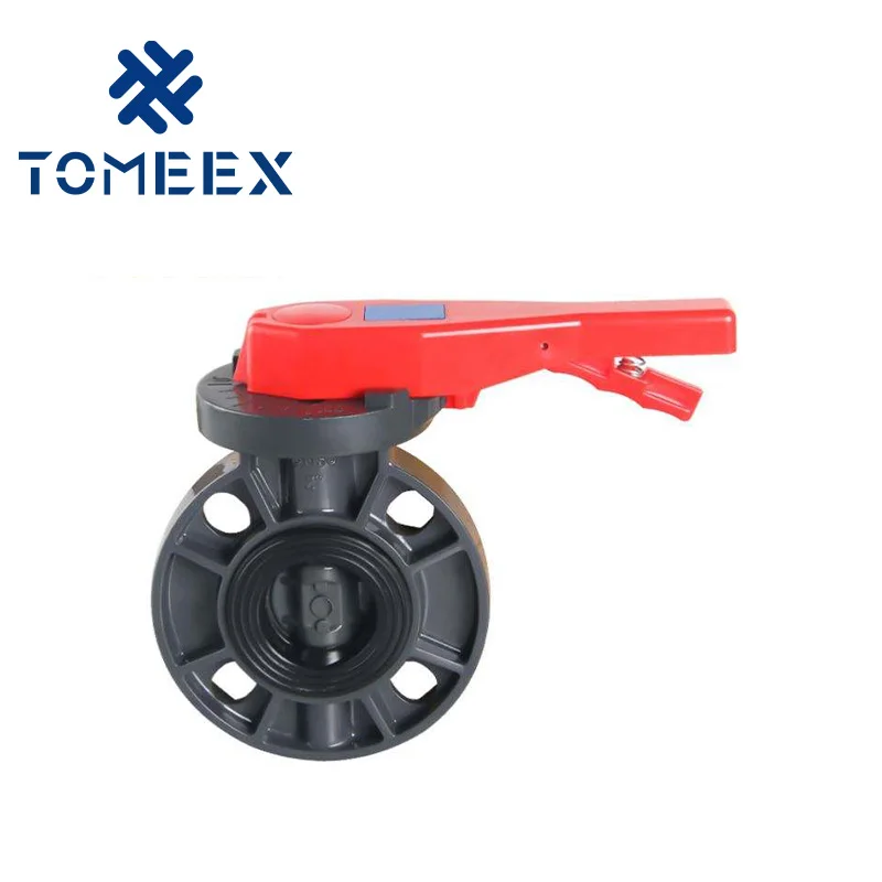 2024 China Supplier PVC Butterfly Valve handle type(DIN) for plumbing system