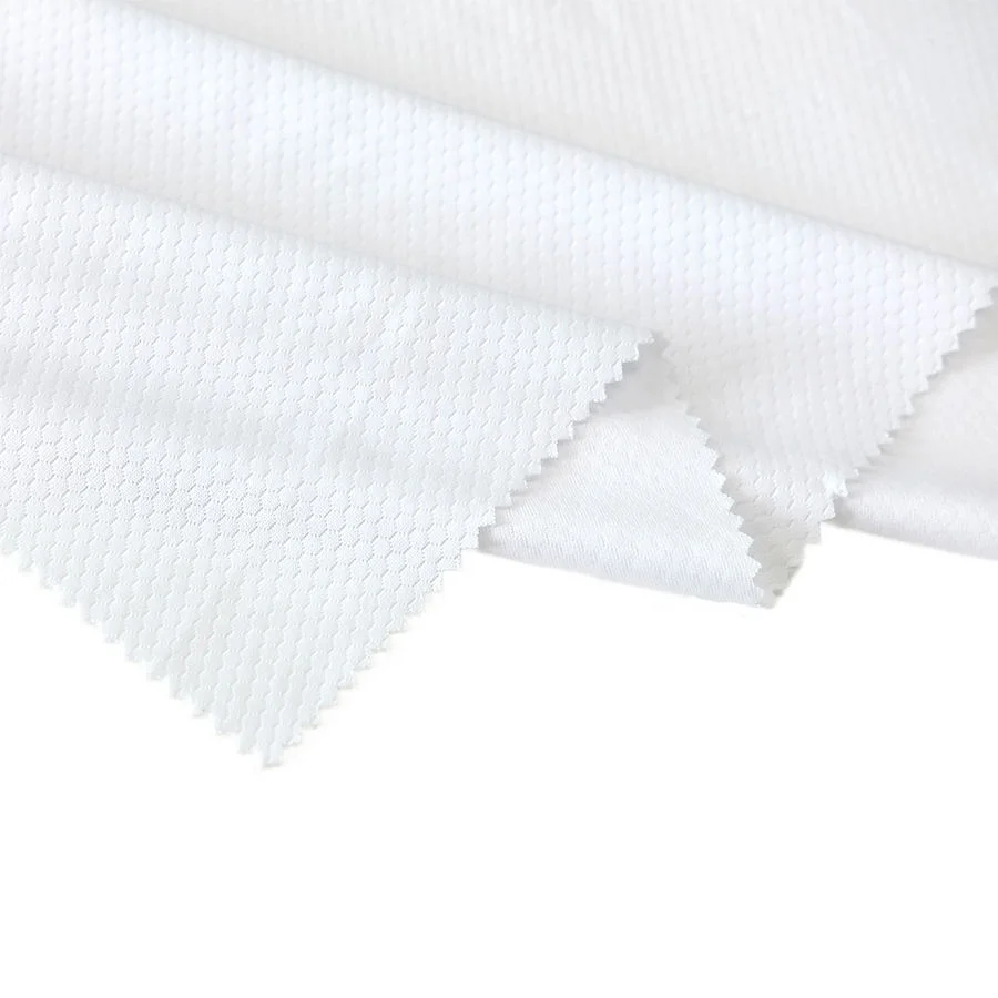 Wholesale Of New Materials Fast Dry Honeycomb 100%Polyester  White Fabric Mesh Fabric For Ball Sports T-shirts Sublimation