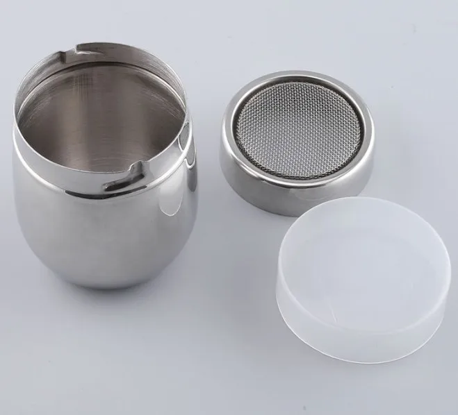 Stainless Steel Seasoning Shaker Sugar Chocolate Cocoa Powder Can Salt Pepper Shaker