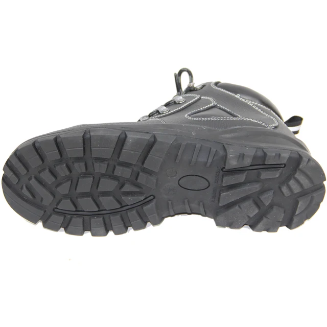 Black cow split embossed leather  high cut work casual anti-smash anti-puncture anti-static safety shoes