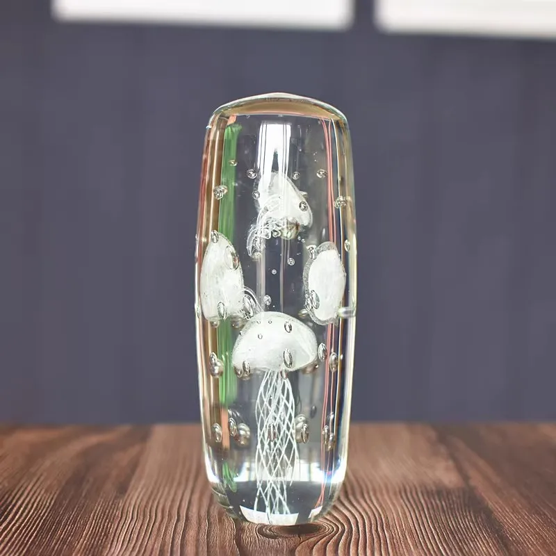 Nordic luxury house decoration art office living room glazed colored water drop jellyfish murano glass decoration gift crafts