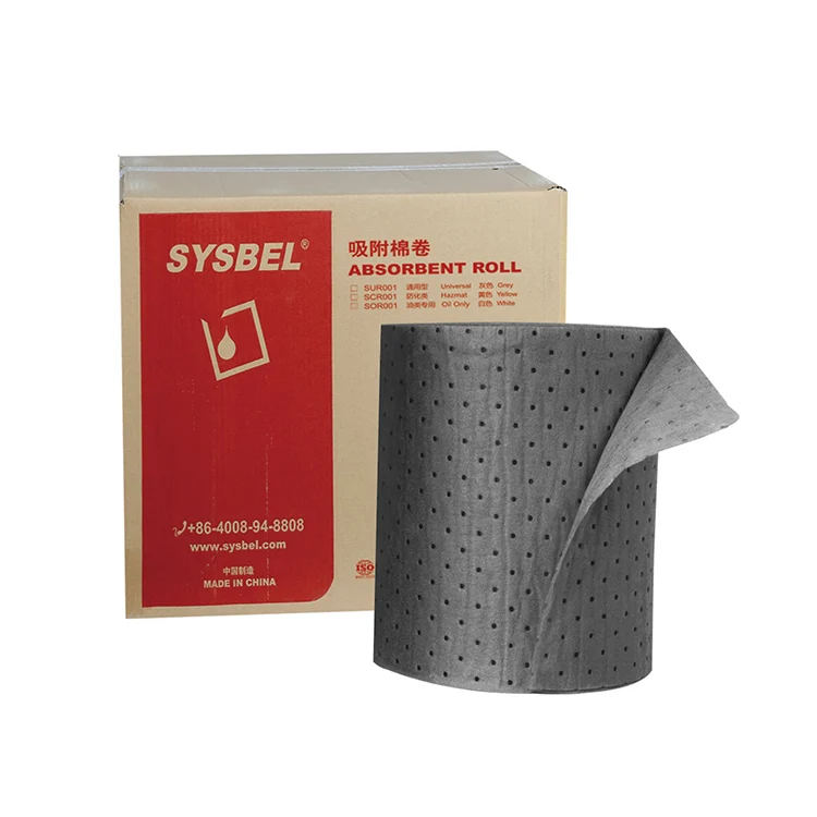 SYSBEL CE Certificate Factory Supply Chemical Absorbent Material Light Weight Universal Absorbent Cotton Roll