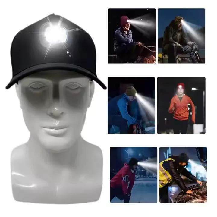 LED Baseball Cap with Lights Flashlight Headlamp Unisex LED Lighted Hats for Adults Fishing Cycling Jogging Camping