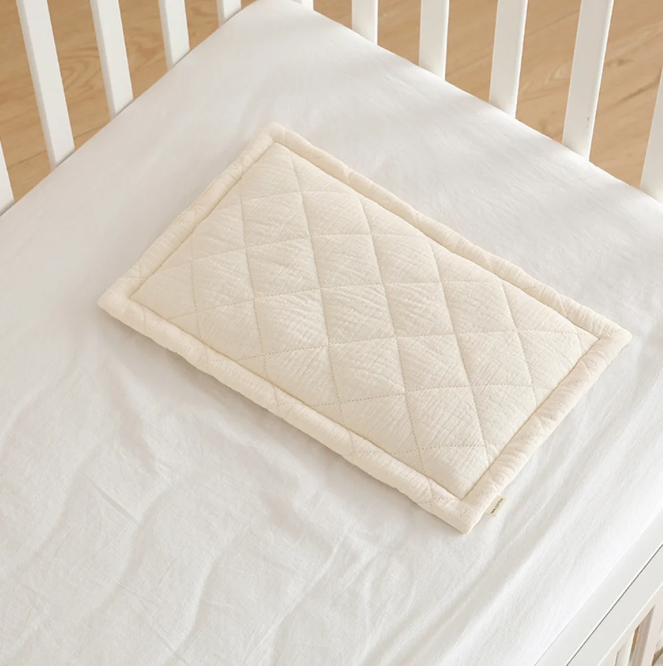 Kids Pillow for Toddler Bed, Muslin Toddler Pillow for Sleeping, Flat Thin Pillow for 0~6 Years Girls Boys