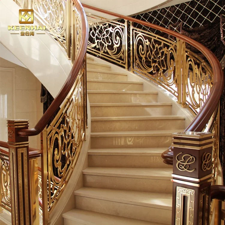 Modern Design Antique Bronze Finish Copper Stair Handrail Interior Railing for Indoor and Outdoor Use for Villa Flooring
