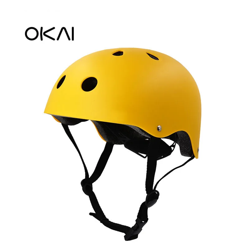 OKAI EU Warehouse Fashionable Outdoor Kids Helmets Blue Black Yellow White Safety Sports Skate Board Helmets