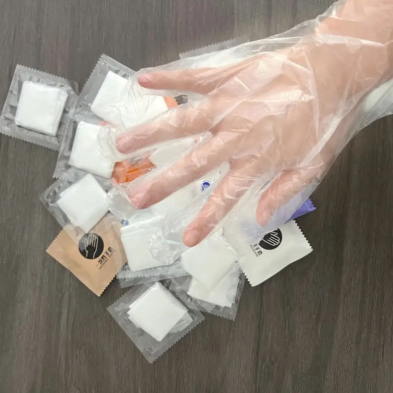 Disposable Gloves Food Use 0.6g Glove PE Single Bag 1 Pair In an Individual Pack Food Catering Restaurant Gloves Factory Price