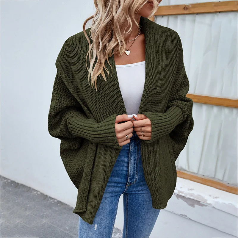 Casual UK Bolero Shrug Long Sleeve Tops for Women Fashionable Embossed Knit Cardigan Sweater Autumn Outwear Jacket Ladies Girls