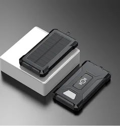 Aluminium Alloy Thin Solar Power Bank 20000mah Usb Solar Panel Power Bank Charger For Mobile Phone