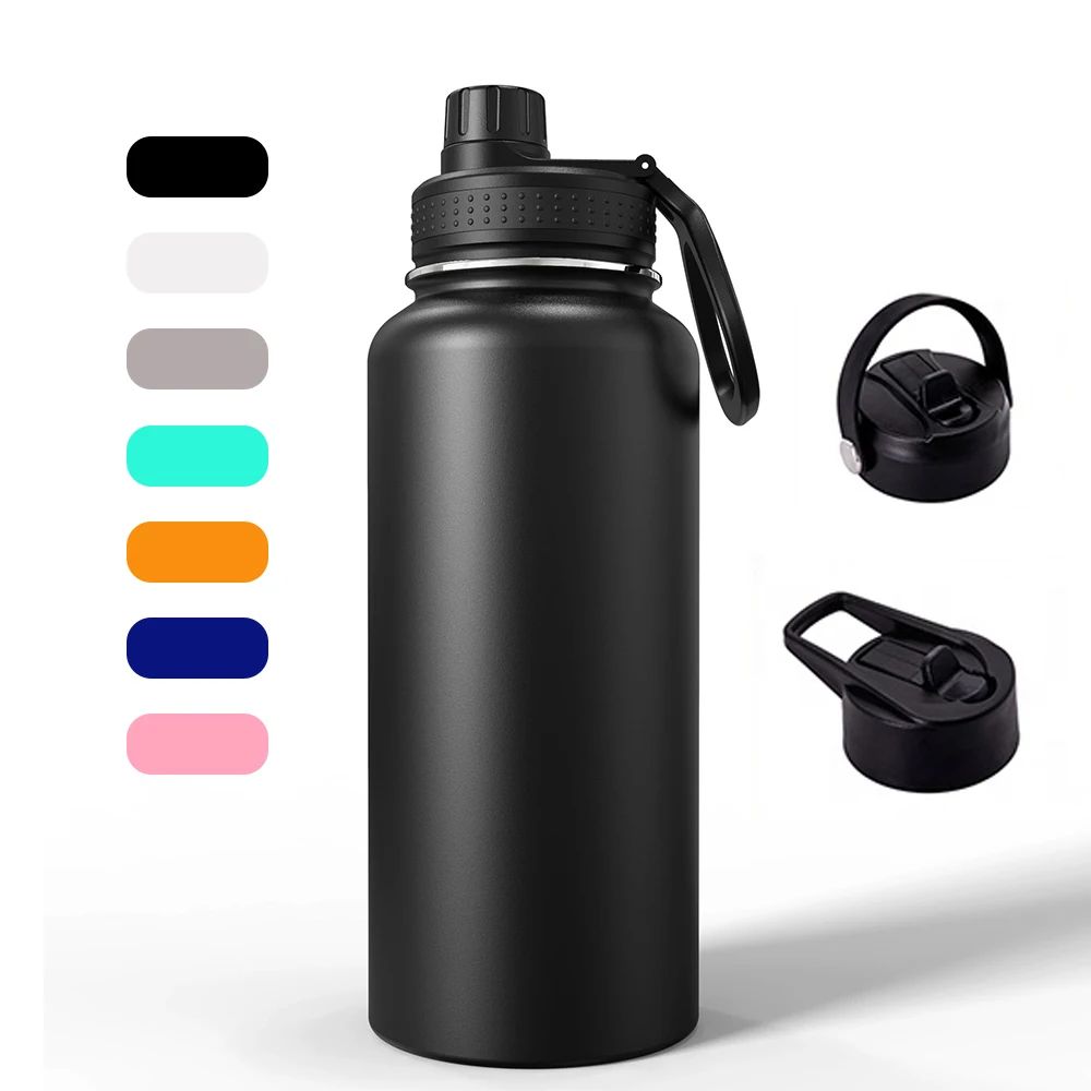 Custom Printed Double Wall 32 Oz Vacuum Flask Stainless Steel Water Bottles termos thermoses wide mouth no smell 40oz  64oz