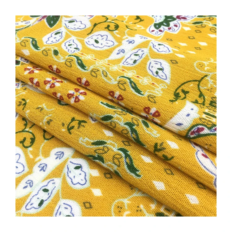 Breathable and comfortable wrinkle-free print rayon fabric printed for women