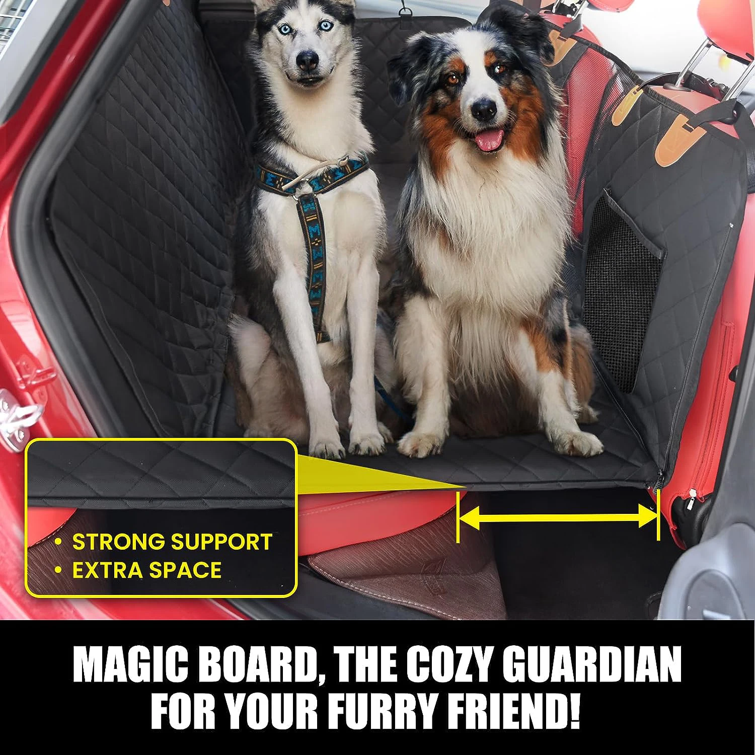 Hard Bottom Dog Car Seat Cover for Back Seat Extender for Dogs Dog Hammock  Camping Bed  for Travel Backseat Car SUV Truck