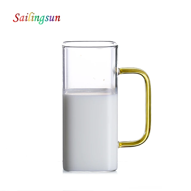 brief square design colourful handle glass frozen beer juice coffee mug