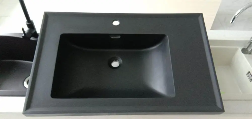 
artificial stone material black color bathroom basin sink 