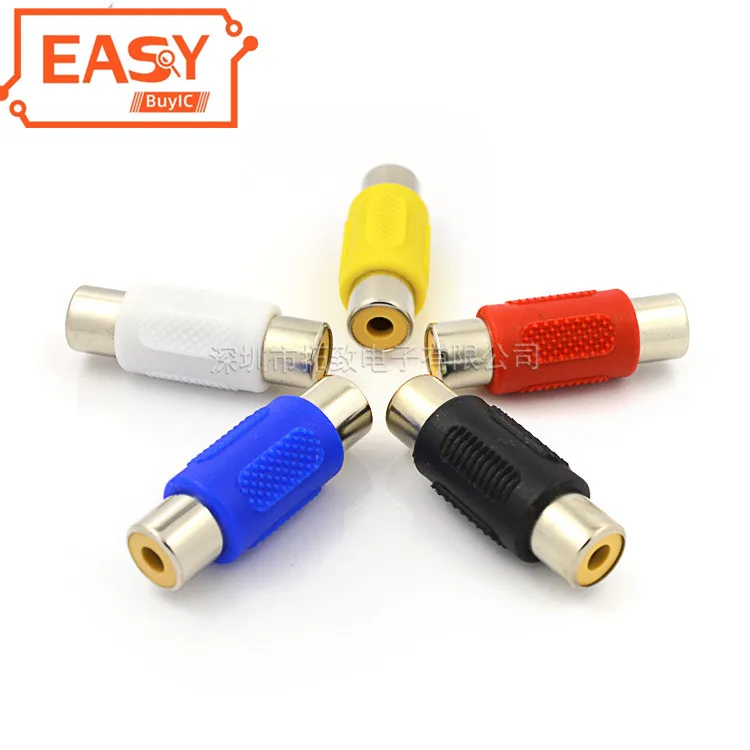RCA AV красочные переходник с внутренней резьбой прямо через аудио кабель-удлинитель для гнездовое разъема наушников разъем