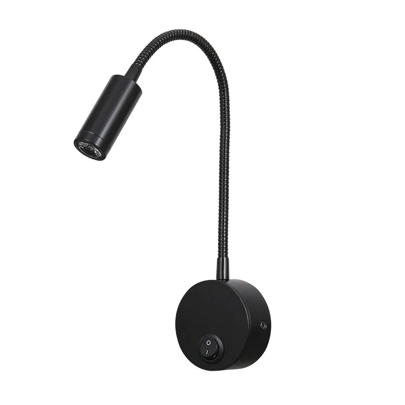RV lights 12-24V LED Flexible Gooseneck Wall Reading Light Wall Mounted Bedside Lamp With Switch for Bedroom Workbench Hotel