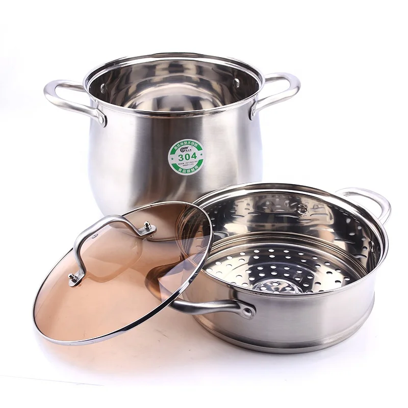 Multifunctional 304 material double steamer food high cooking pot for kitchen