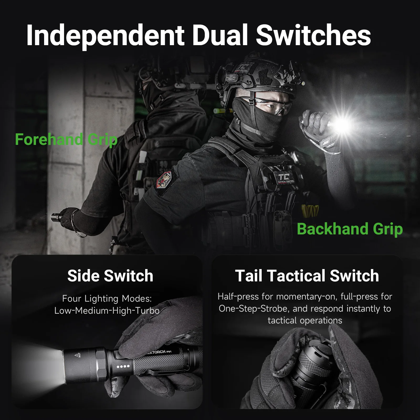 5000 lumen high lumen P91 self defense tactical flashlight One-Step-Strobe High perfomance tactical light defensa personal