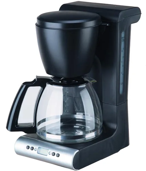 Digital LCD Display 1.25L Electric Coffee Maker with timer and stainless steel jar or glass jar